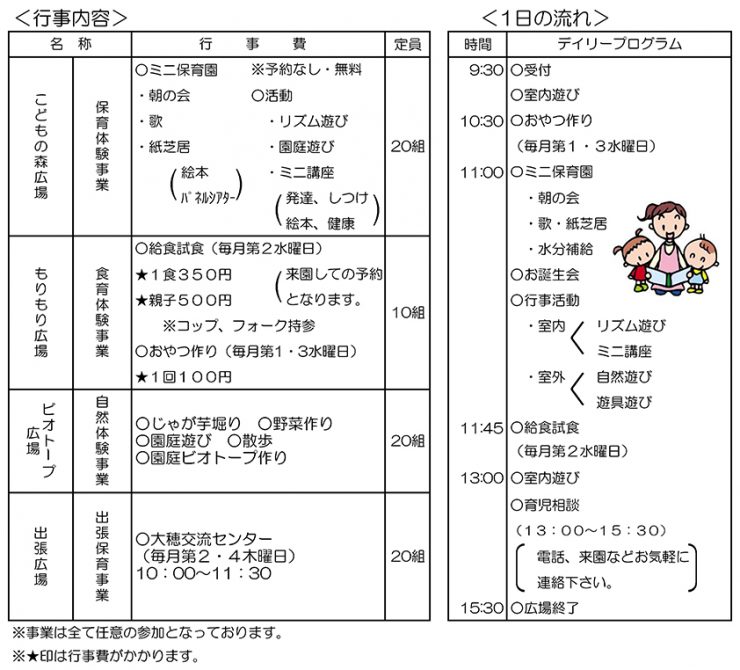 行事内容と1日の流れ